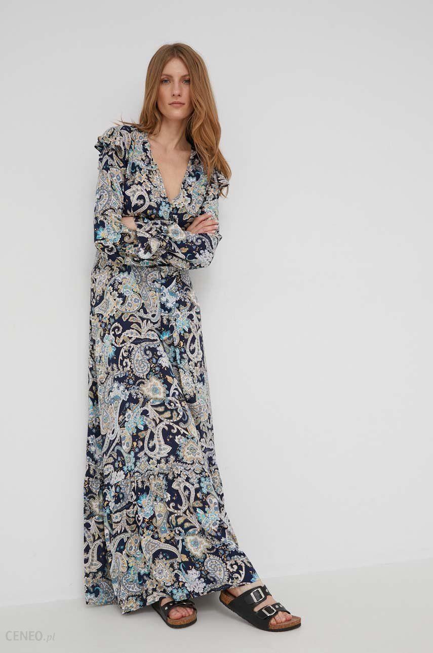 Answear Lab sukienka kolor czarny maxi rozkloszowana