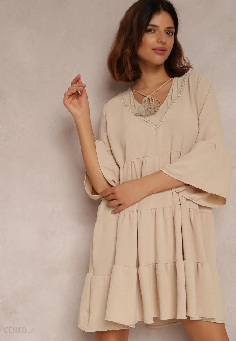 Beżowa Sukienka Thelike