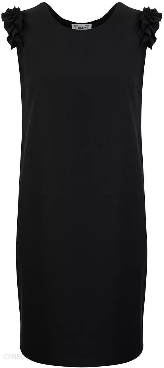 Elegancka prosta sukienka rękaw falbanka