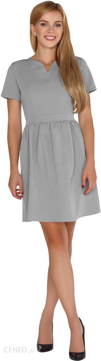 Merribel Szara Rozkloszowana Sukienka z Nowoczesnymi Akcentami