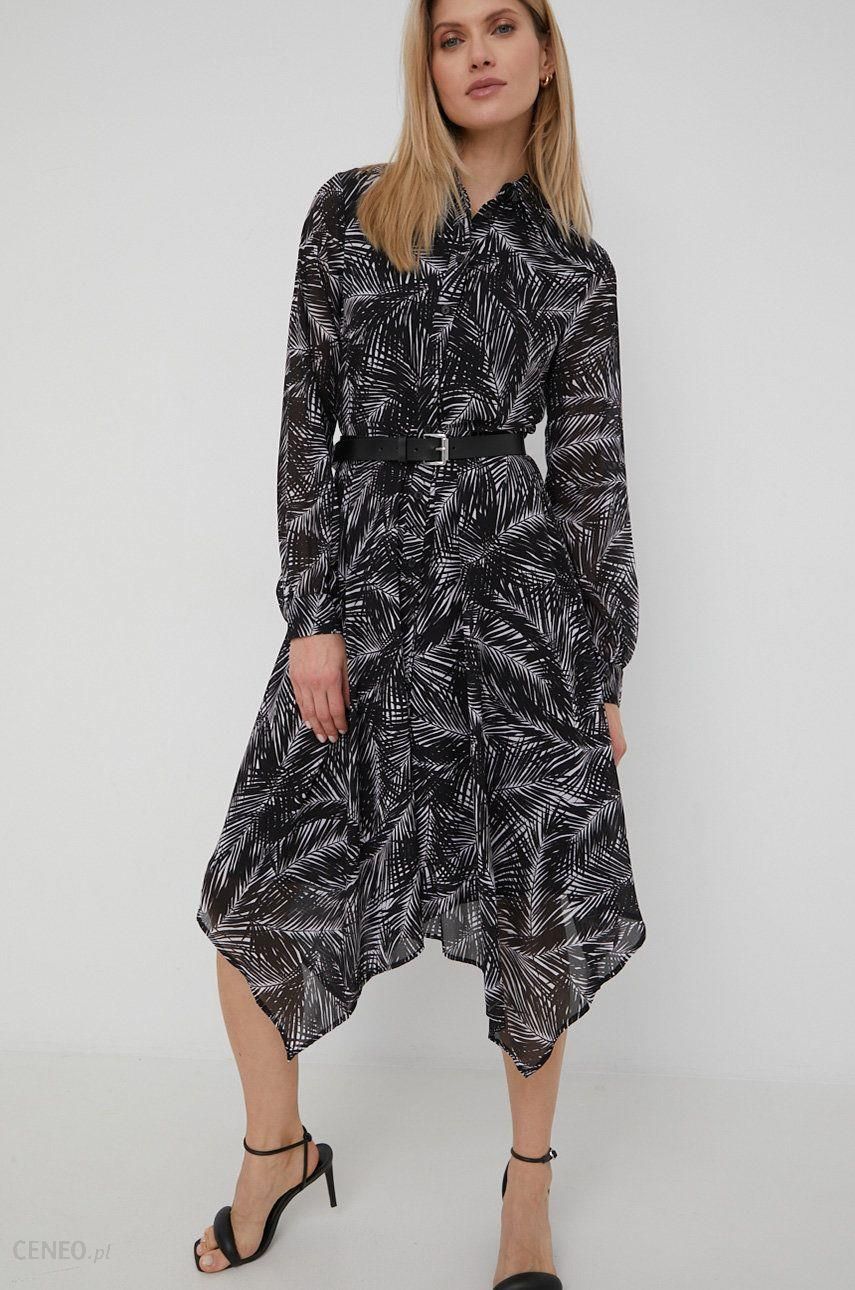 MICHAEL Michael Kors sukienka kolor czarny midi rozkloszowana