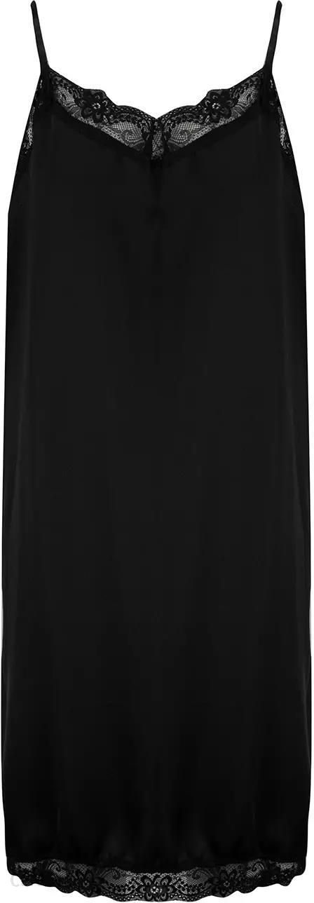 Satynowa sukienka z koronką na ramiączkach