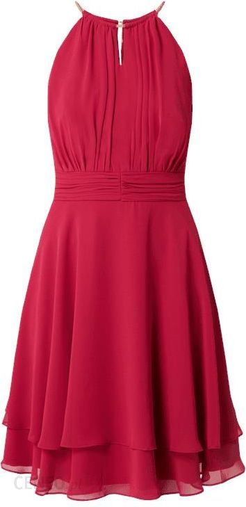 Sukienka koktajlowa z szyfonu z efektem dwóch warstw