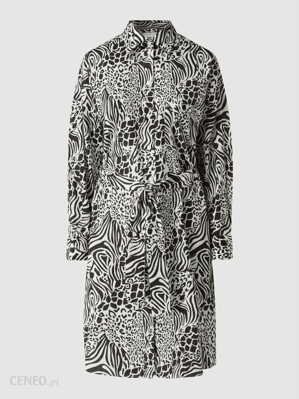 Sukienka koszulowa z bawełny ze zwierzęcym nadrukiem