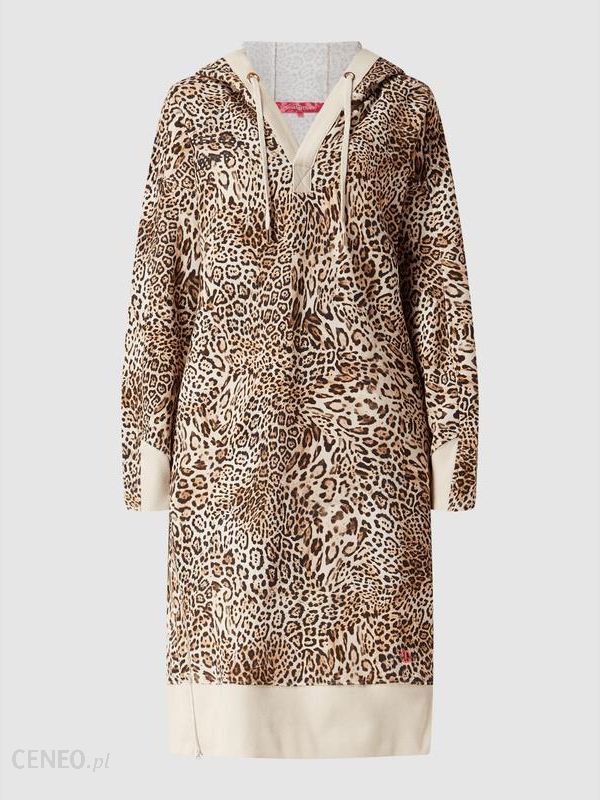 Sukienka z dzianiny dresowej ze wzorem w panterkę