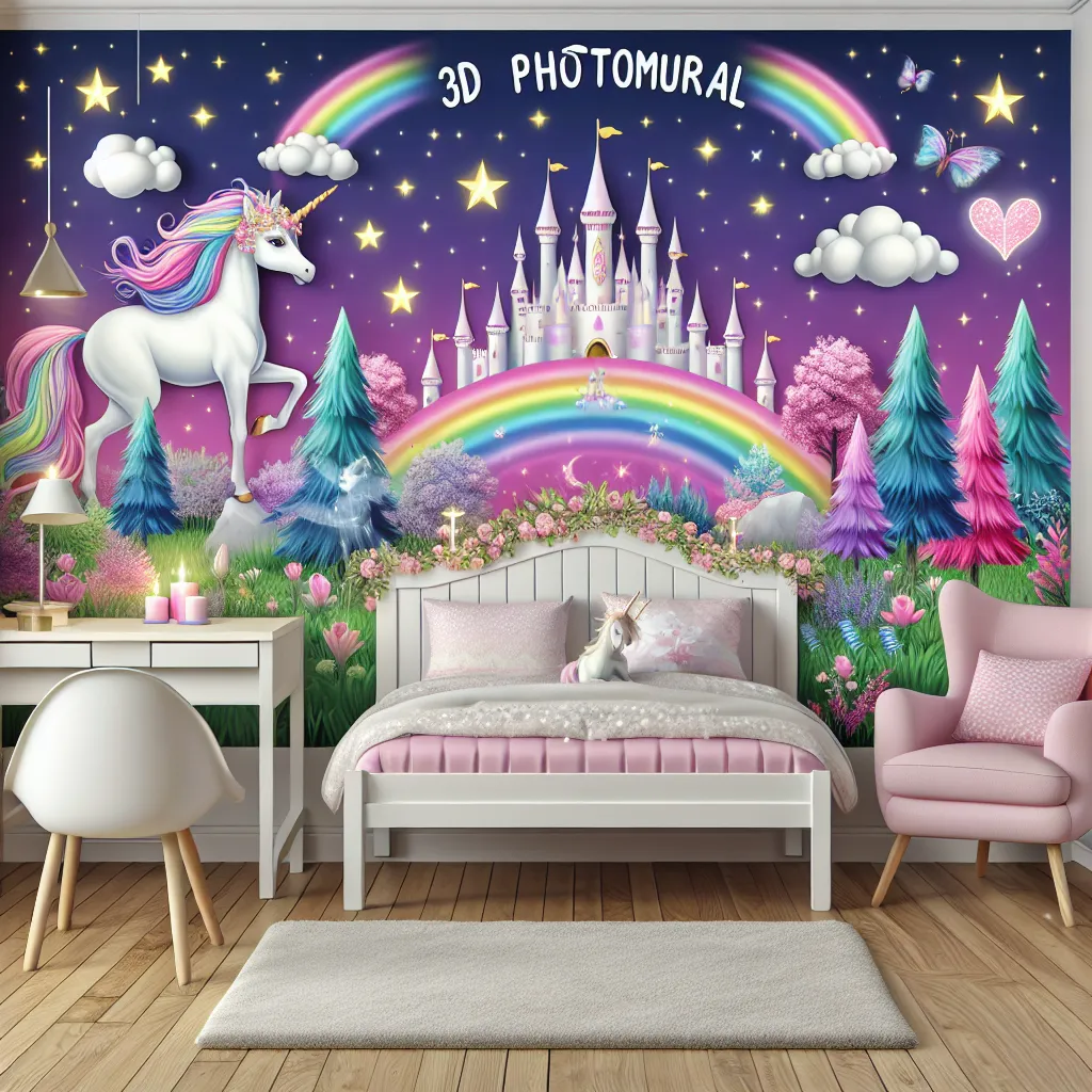 Fototapeta dla dziewczynki 3D – Ożyw swoje wnętrze kolorami i magią!